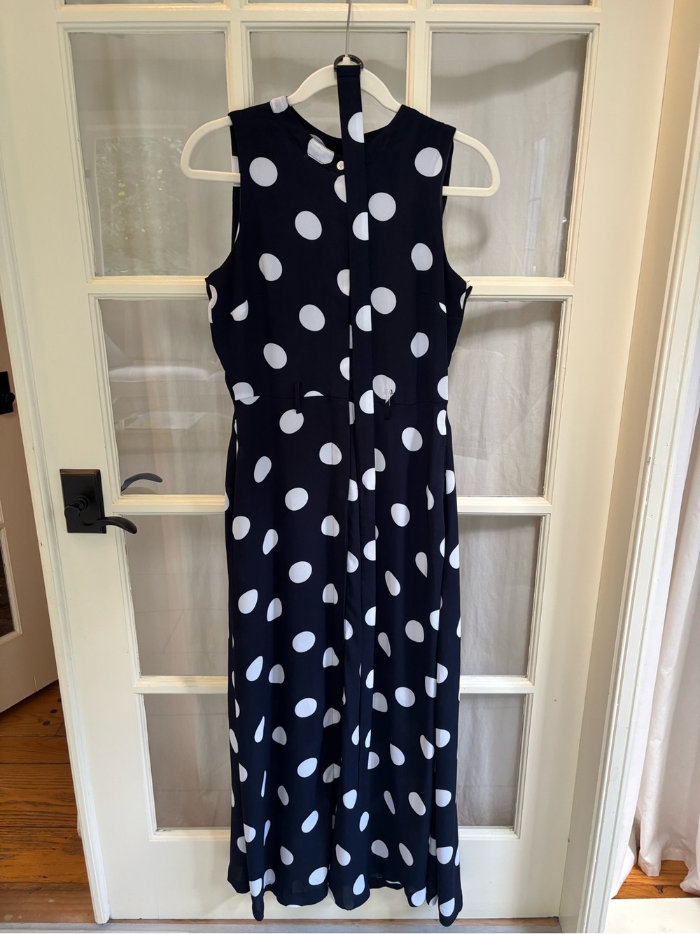 Banana Republic Navy Polka Dot Maxi Dress with belt